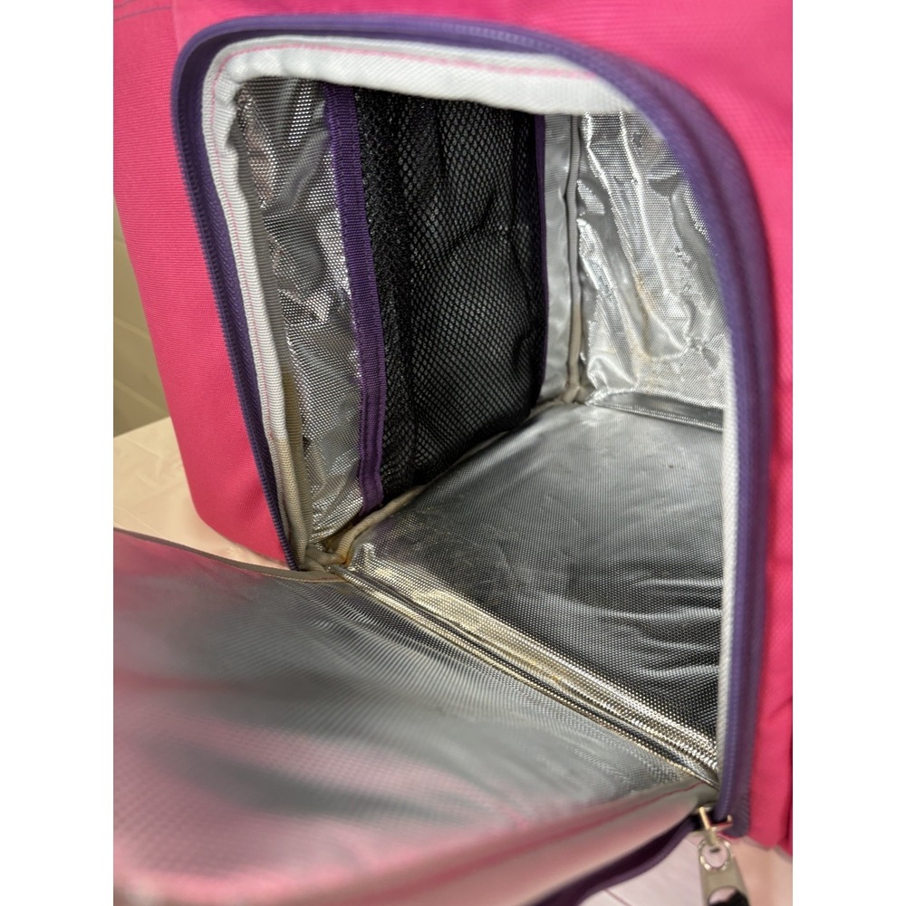 Pack Fitness Meal Prep Bag Cooler Lunch Box Gym Workout Bag With Containers Pink - Picture 5 of 14